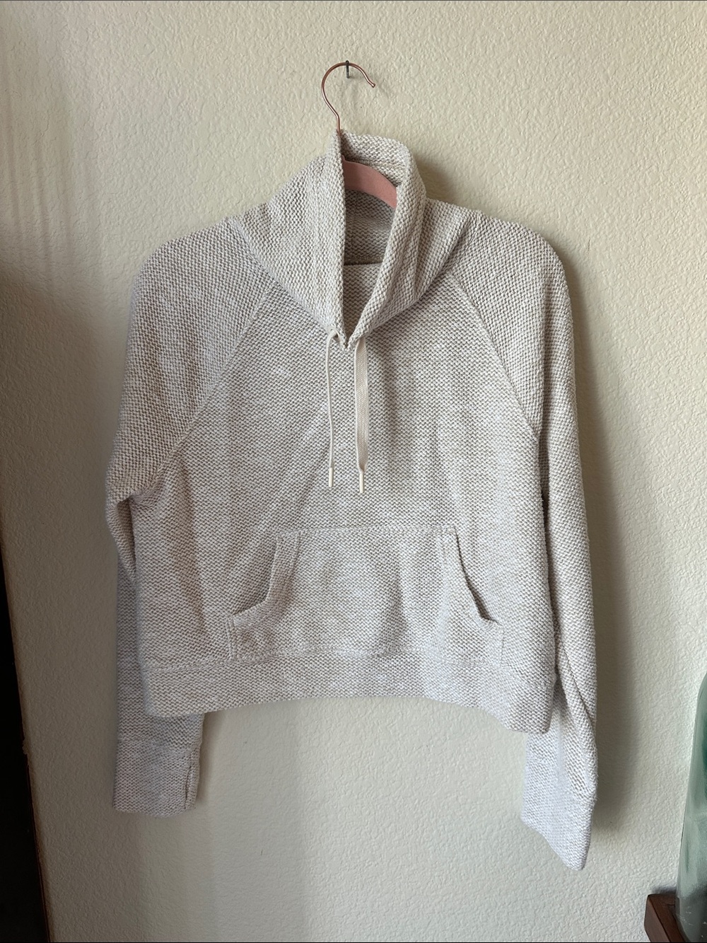 Cozy Cowl-Neck Knit Pullover Sweater in Cream